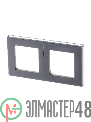 Рамка Levit 2п сталь/дым. черн. ABB 2CHH015020A6069