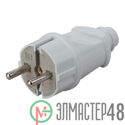 Вилка с заземл. прямая 16А бел. Vx2-W ЭРА Б0039673