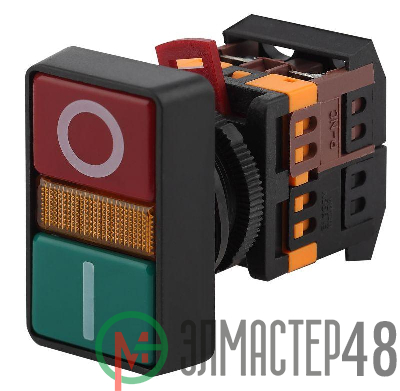 Кнопка PPBB-30N I-O d30мм неон/240В 1з+1р BBD20-PPBB-K51E ЭРА Б0045626