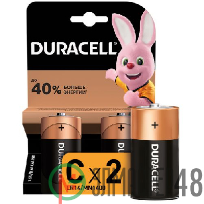 Элемент питания алкалиновый LR MN 1400/LR14 BP-2 (блист.2шт) Duracell Б0014054