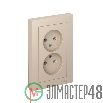 Розетка 2-м. AtlasDesign 16А без заземл. в сборе песочн. SE ATN001220