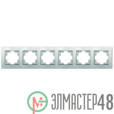 Рамка 6-м Афина универс. серебр. Universal A1043-S