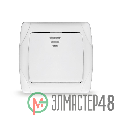 Выключатель 1-кл. СП Маргарита 10А IP20 с индик. бел. Universal М0121