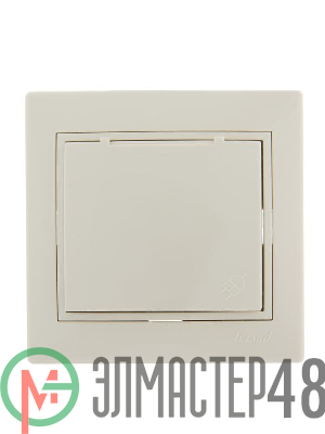Розетка 1-м СП Мира с защ. крышкой керам. с заземл. крем/крем. Lezard 701-0303-123