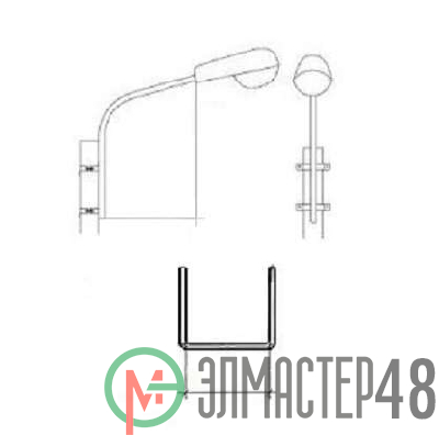 Кронштейн К1П-1.5-1.5-0.150 гор. цинк. СВ95/СВ110 Пересвет В00001457