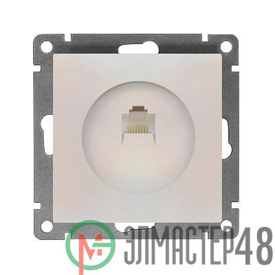 Розетка компьютерная 1-м СП Афина RJ45 кат.5E механизм жемчуж. Universal A0051-OBr