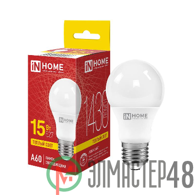 Лампа светодиодная LED-A60-VC 15Вт 230В E27 3000К 1350Лм IN HOME 4690612020266