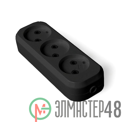 Колодка удлинителя 3-м без заземл. АБС-пластик черн. UNIVersal 1305
