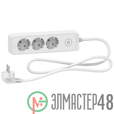 Удлинитель UNICA EXTEND 3 розетки 2К+З кабель 1.5м бел. SchE ST9431W