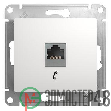 Механизм розетки телеф. 1-м СП Glossa RJ11 бел. SchE GSL000181T