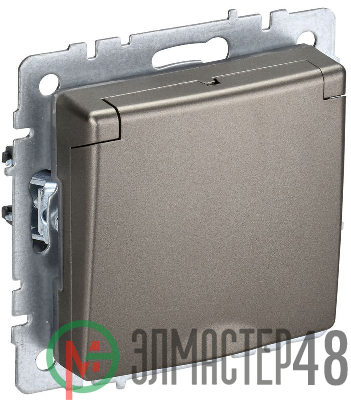 Розетка BRITE РСбш10-3-БрШ 16А IP20 с заземл. защ. шторки с крышкой шампань IEK BR-R16-16-K37