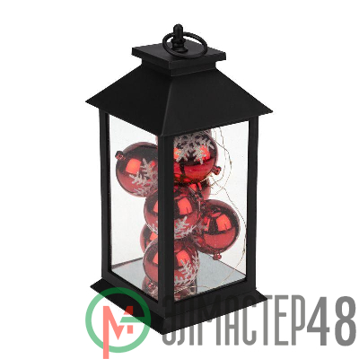Фонарь декоративный с шариками черн. корпус 14х14х27см тепл. бел. Neon-Night 513-063