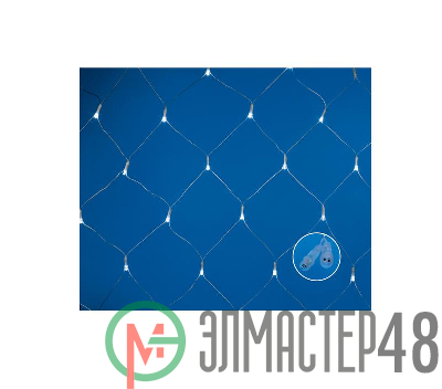 Сетка LED со статическим свечением ULD-N1515-96/STK WHITE IP44 1.5х1.5м соедин. 96 диодов бел. свет провод прозр. Uniel UL-00007220