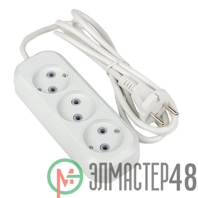 Удлинитель 3х2м без заземл. 10А IP20 Эксперт 2.2кВт ПВС 2х0.75 PROxima EKF UBA10-275-3-02