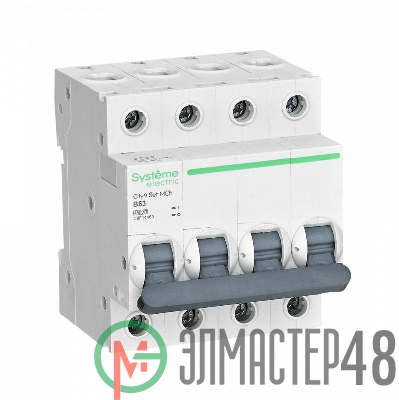 Выключатель автоматический модульный 4п B 63А 4.5кА City9 Set 400В SE C9F14463