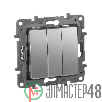 Механизм выключателя 3-кл. СП Etika Plus 10АX винт. зажимы алюм. Leg 672413