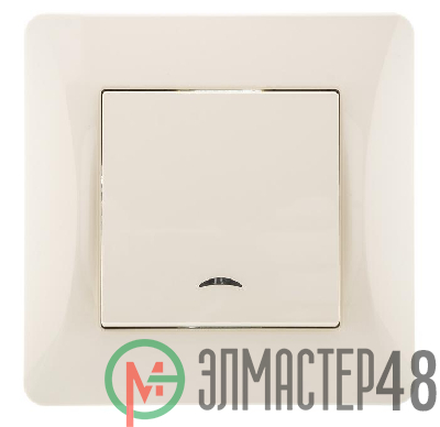 Выключатель 1-кл. СП Ugra 10А 250В с индикацией механизм беж. GUSI С11В18-003