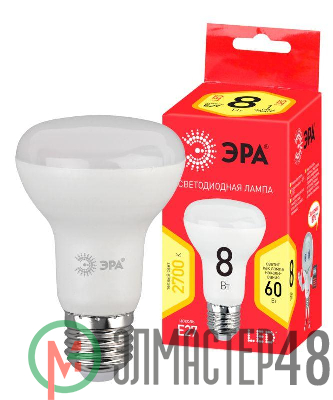 Лампа светодиодная RED LINE LED R63-8W-827-E27 R R63 8Вт рефлектор E27 тепл. бел. ЭРА Б0050701