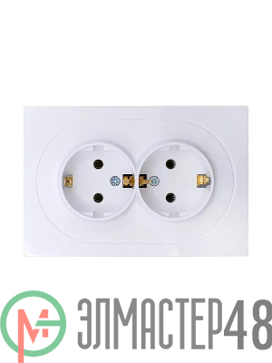 Розетка 2-м СП OSEN с заземл. ПБТ механизм бел. LEZARD 743-0200-127B