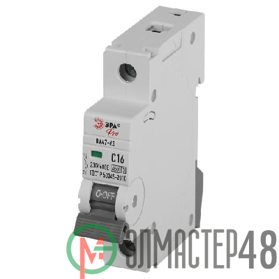 Выключатель автоматический 1п C 16А 4.5кА ВА47-63 PRO ЭРА Б0059407