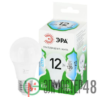 Лампа светодиодная GREEN LINE A60-12W-840-E27 GL 12Вт груша 4000К яркий свет бел. E27 Эра Б0067107