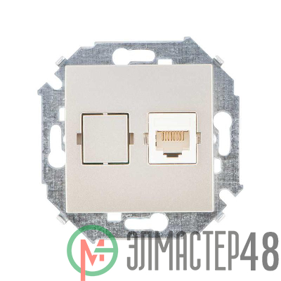 Розетка компьютерная СП Simon 15 RJ45 кат.5E Systimax механизм шампань Simon 1591598-034