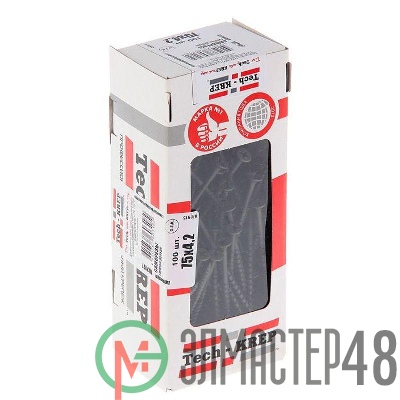Саморез 4.2х75 гипсокартон-дерево (уп.40шт) пакет Tech-Krep 125471