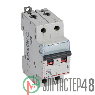 Выключатель автоматический модульный 2п C 40А 6кА DX3-E 6000 2мод. 230/400В Leg 407281