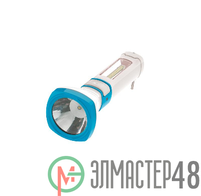 Фонарь светодиодный аккум. 3W LED 2 режима бок. панель COB 2Вт с зарядным устройством переходник для глубоких розеток в компл. КОСМОС KOCAc7023WLED