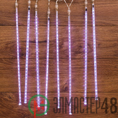Электроукрашение "Тающая сосулька" 8х30LED 0.5м 220В IP20 бел.; черн. провод NEON-NIGHT 256-313-6