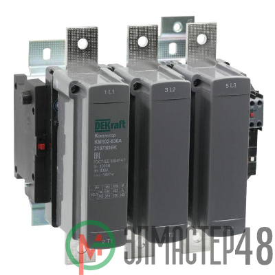 Контактор 630А 220В АС АС3 АС4 1НО+1НЗ КМ-102 DEKraft 21973DEK