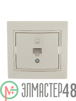 Розетка компьютерная 1-м СП Мира RJ45 крем/крем Lezard 701-0303-139