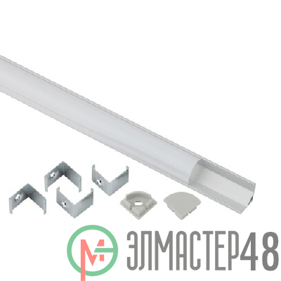 Комплект с угловым накладным анодир. профилем CAB280 16х16мм 2м и круглым экраном 2м 1616R Эра Б0039465