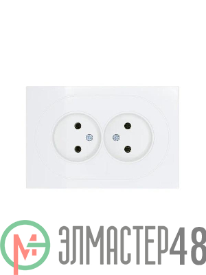 Розетка 2-м СП OSEN без заземл. ПБТ белая LEZARD 743-0200-128B