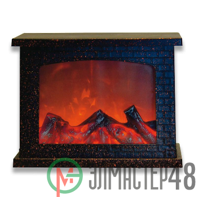 Фонарь LED "Камин" ULD-L2821-005/DNB/RED BROWN FIREPLACE 3АА (не в/к) 28х21см 5 диодов эффект пламени корпус корич. Uniel UL-00007291