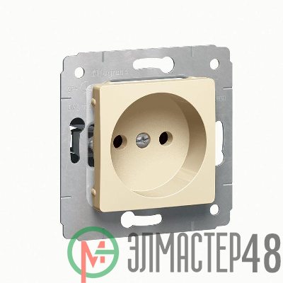Механизм розетки 1-м СП Cariva 2К 16А 250В без заземл. IP20 сл. кость Leg 773716