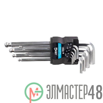 Набор шестигранных ключей с шаром КШ-9 КВТ 78368