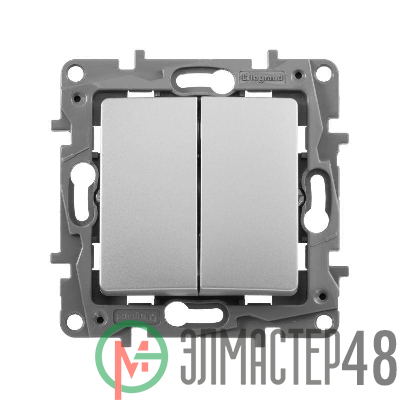 Механизм выключателя 2-кл. СП Etika 10АX безвинт. зажимы алюм. Leg 672402