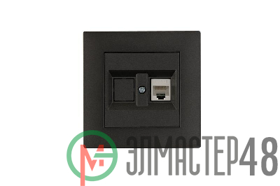 Розетка компьютерная CAT 5+гнездо Karea RIZZ STAR дым. металлик Makel 88050035