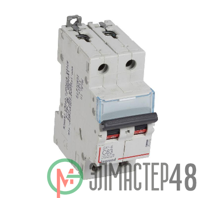 Выключатель автоматический модульный 2п C 63А 6кА DX3-E 6000 2мод. 230/400В Leg 407283