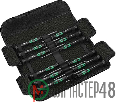 Набор отверток прецизионных Kraftform Micro 12 Universal 1 12 пр. PH 00/0 TORX HF TX 5/6 SL 1.5/1.8/2.0/2.5/3.0 HEX 0.9/1.5/2.0 Wera WE-073675