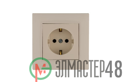 Розетка 1-м Karea RIZZ с заземл. крем Makel 88010028