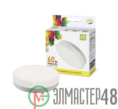 Лампа светодиодная LED-GX53-standard 6Вт таблетка 3000К тепл. бел. GX53 540лм 160-260В ASD 4690612005072