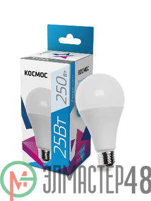 Лампа светодиодная A65 25Вт 220В E27 4500К КОСМОС LkecLED25wA65E2745
