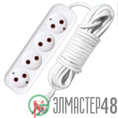 Удлинитель 4х3м без заземл. 6А IP20 У6-766М ПВС 2х0.75 UNIVersal 766М-03