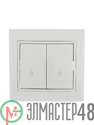 Выключатель проходной 2-кл. СП Мира 10А IP20 бел./бел. LEZARD 701-0202-106