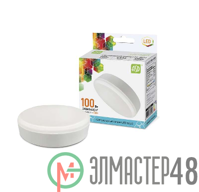 Лампа светодиодная LED-GX53-standard 10Вт таблетка 4000К бел. GX53 900лм 160-260В ASD 4690612005126