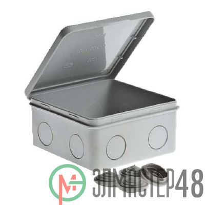 Коробка ОП Тусо распаячная 100х100х50мм откид. крышка IP54 Рувинил 67044