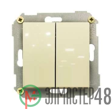 Выключатель 2-кл. СП Simon 34 10А IP20 механизм сл. кость Simon 34398-031