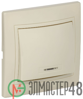 Выключатель 1-кл. СП КВАРТА с инд. 10А IP20 ВС10-1-1-ККм крем. ИЭК EVK11-K33-10-DM